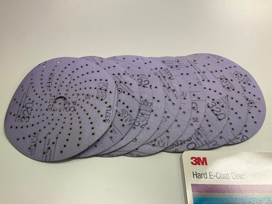 3M 30695 Hookit Hard E-Coat Sanding Disc, 6 In, P320.  Pack Of ( 10 Discs)