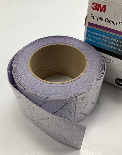 3M 30701 Hookit Purple Clean Sanding Sheet Roll, 600 Grade, 70mm X 12m 600 Grit