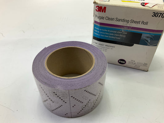 3M 30703 Hookit Purple Clean Sanding Sheet Roll, 400 Grade, 70mm X 12m