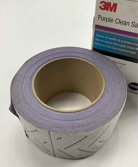 3M 30707 Hookit Purple Clean Sanding Sheet Roll P240, 70mm X 12m