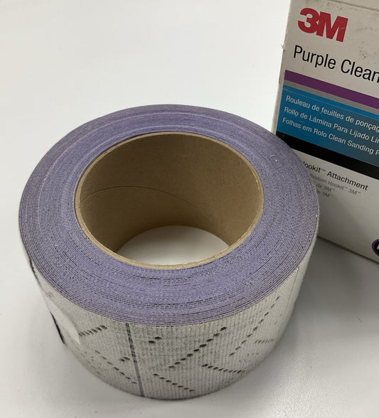 3M 30708 Hookit Purple Clean Sanding Sheet Roll, 220 Grade, 70mm X 12m