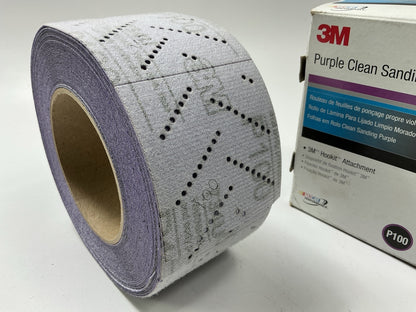 3M 30712 P100 100 Grit - Purple Clean Sanding Sheet Roll, 12m X 70mm