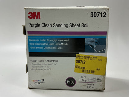 3M 30712 P100 100 Grit - Purple Clean Sanding Sheet Roll, 12m X 70mm