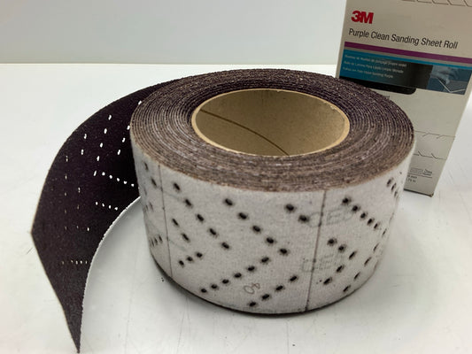 3M 30715 Hookit Purple Clean Sanding Sheet Roll, 40 Grit, 70mm X 8m