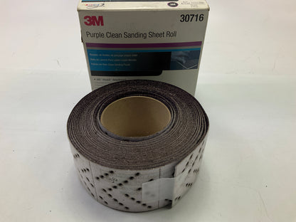 3M 30716 Hookit Purple Clean Sanding Sheet Roll, 8m X 70mm, 36E Grit