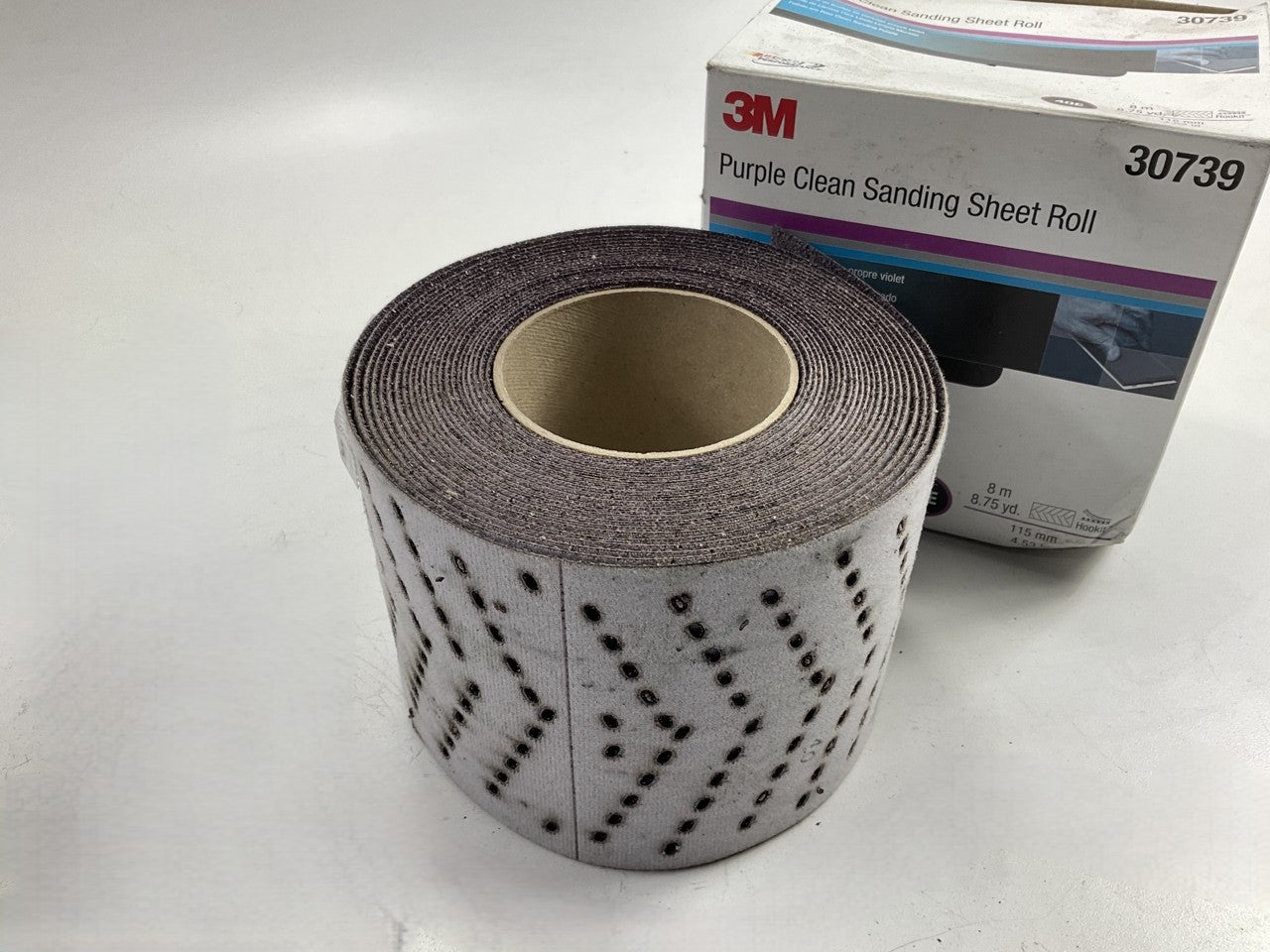 3M 30739 Purple Clean Sanding Roll, Hookit, 8m X 115mm, 40E Grit
