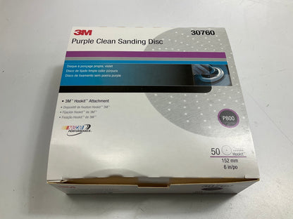 3M 30760 6'' Hookit Purple Multi-Hole Clean Sanding Disc P800 Grit,  50 Discs