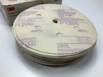 3M 30768 Hookit Purple 6'' P1200 Grit Dust-Free Finishing Film Disc, 50 / Box
