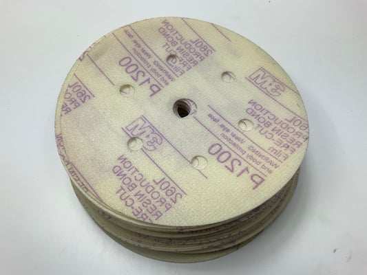 3M 30768 Hookit Purple 6'' P1200 Grit Dust-Free Finishing Film Disc, 50 / Box