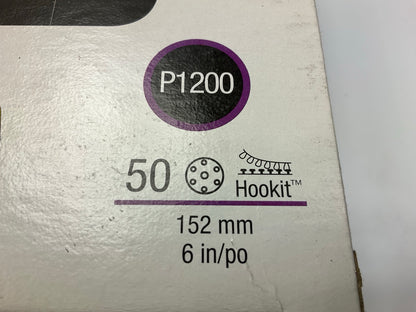 3M 30768 Hookit Purple 6'' P1200 Grit Dust-Free Finishing Film Disc, 50 / Box