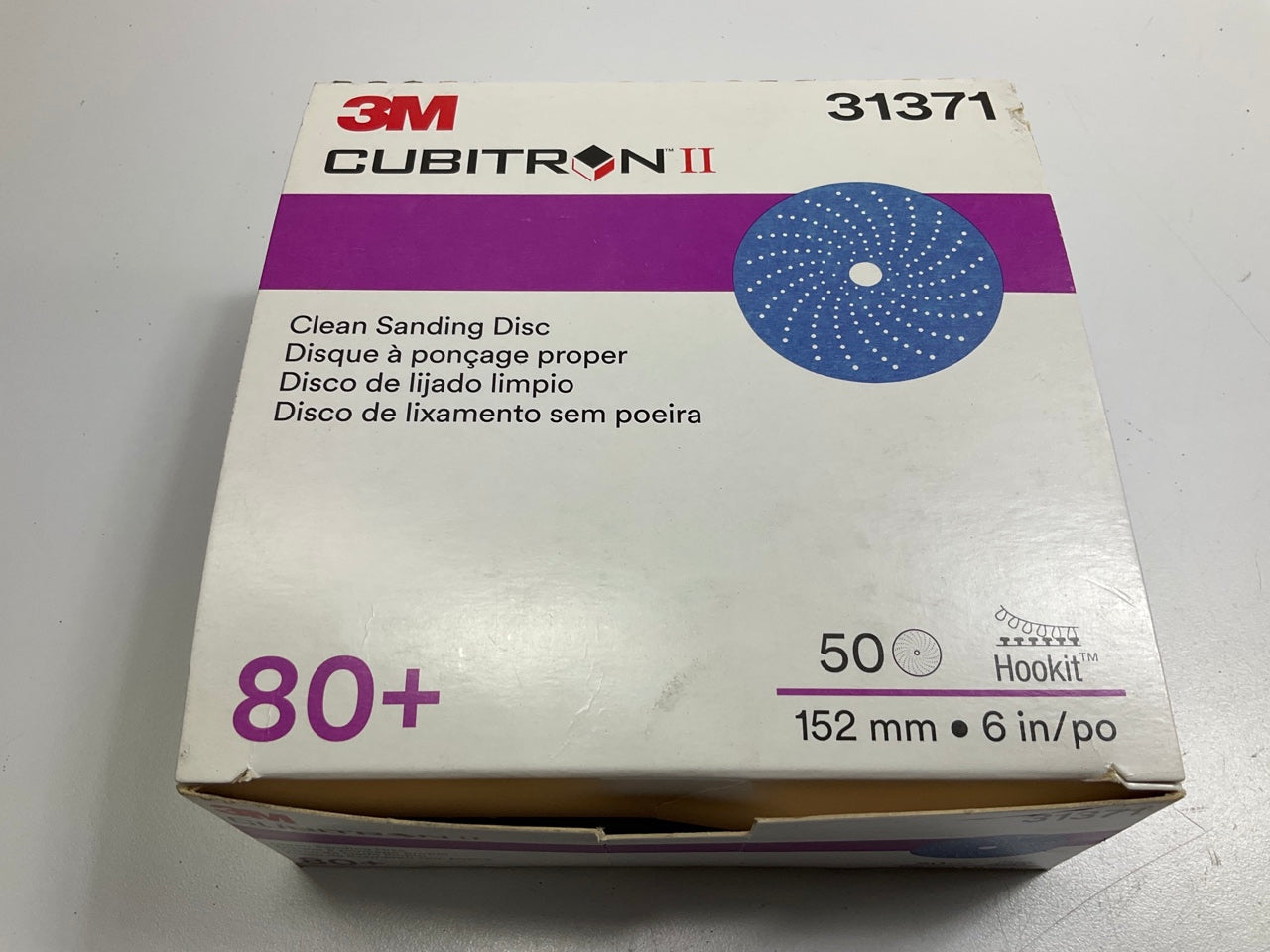 3M 31371 CUBITRON II Clean Sanding Hookit Sanding Disc, 6'' Dia., 80+ Grit 50/Box