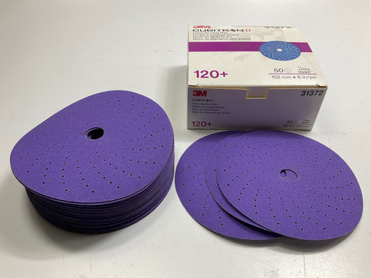 3M 31372 Cubitron II Clean Hookit Sanding Disc 6 Inch, 120+ Grit (50 Discs)