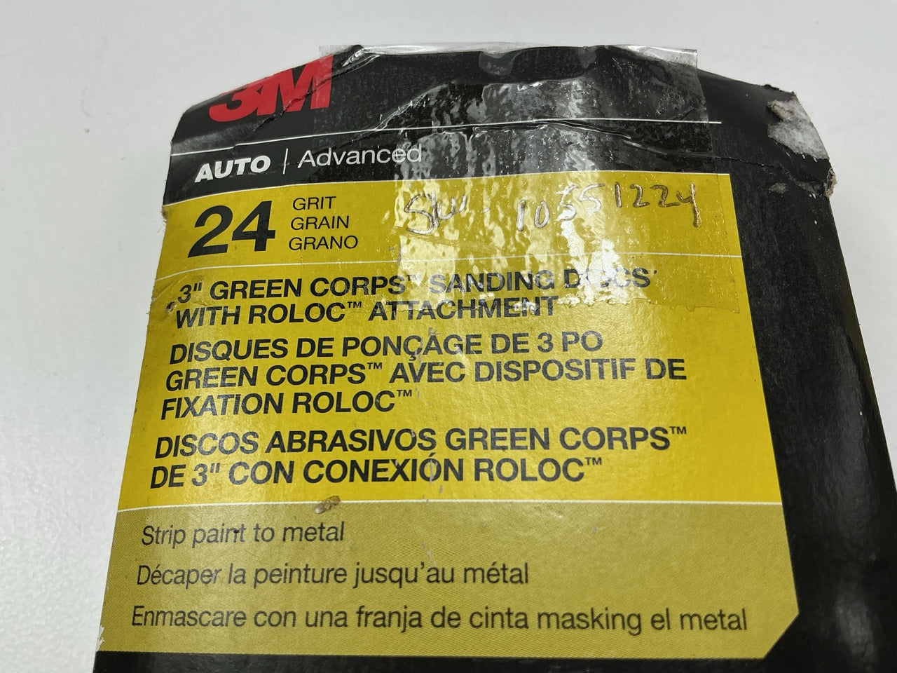 3M 31408, 3 Inch, 24 Grit, Roloc Sanding Discs - 5 / Pack