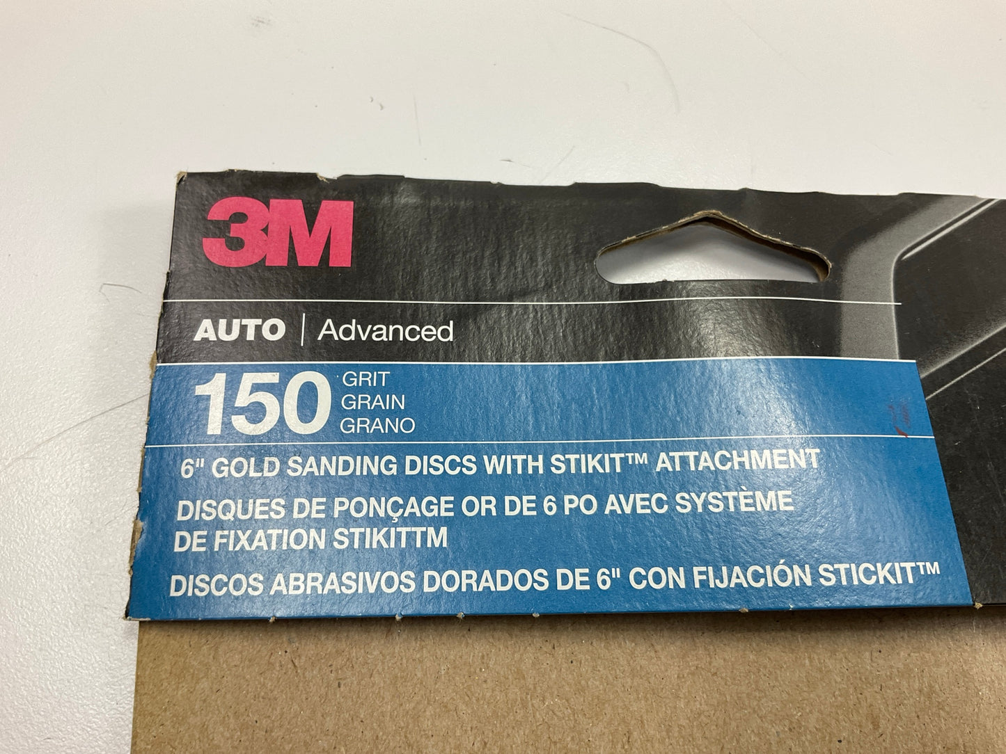 3M 31440 Stikit 150 Grit Gold Sand Paper 6'' Stick Type Sandin Disc - 5 Discs