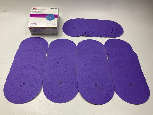 3M 31481 6'' 220+ Grade Cubitron II Clean Sanding Hookit Abrasive Discs 50/Box