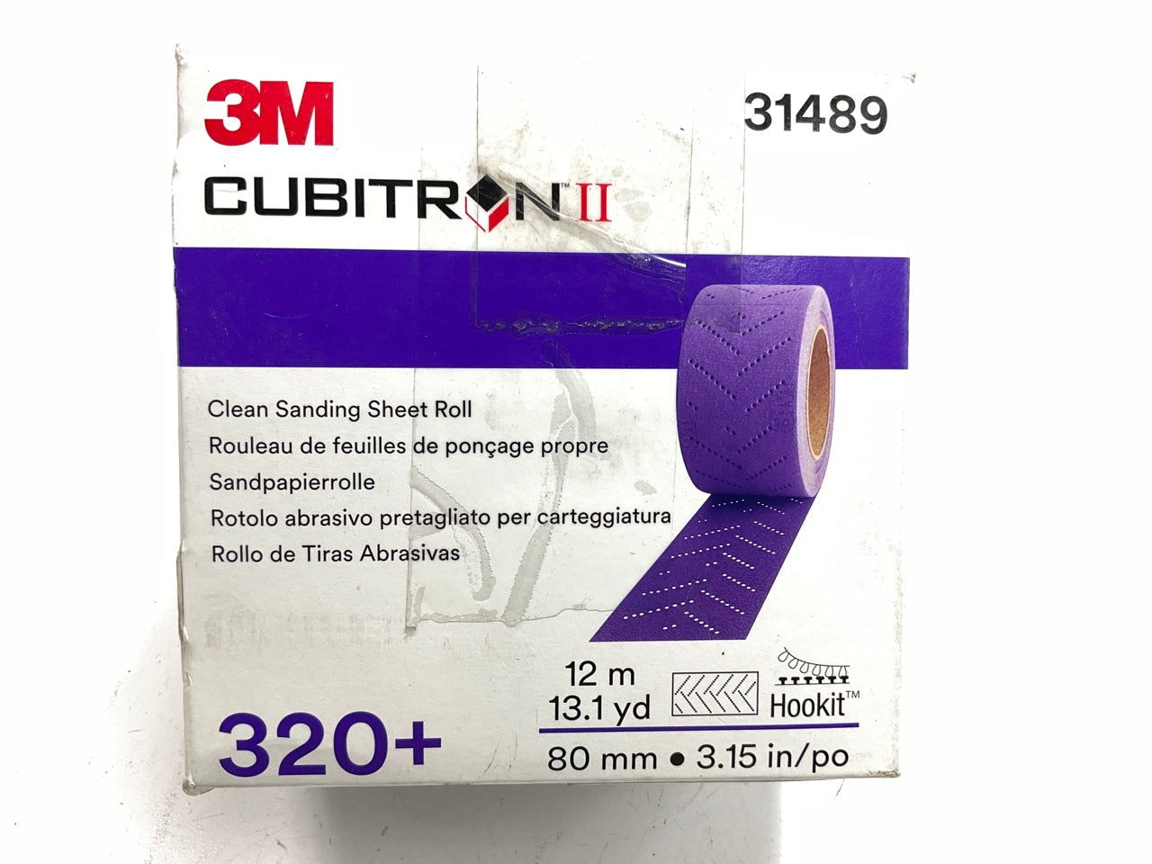 3M 31489 Cubitron II Sanding Hookit Abrasive Sheet Roll, 80mm X 12 M, 320 Grit