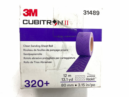 3M 31489 Cubitron II Sanding Hookit Abrasive Sheet Roll, 80mm X 12 M, 320 Grit