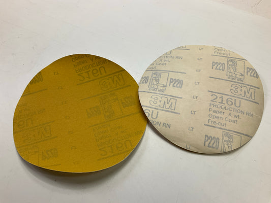 3M 31520 6'' P220 Sanding Discs 220 Grit Abrasive Discs 216U, Pack Of 25 Discs