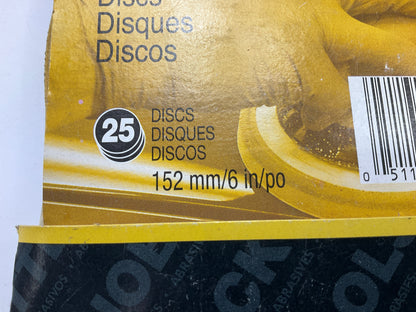 3M 31520 6'' P220 Sanding Discs, Pack Of 25 Discs