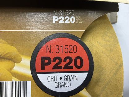 3M 31520 6'' P220 Sanding Discs, Pack Of 25 Discs