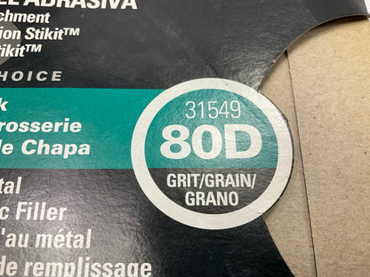 3M 31549 Stikit 80D Grit 8 In. Sanding & Stripping Abrasive Disc, 5 / Pack