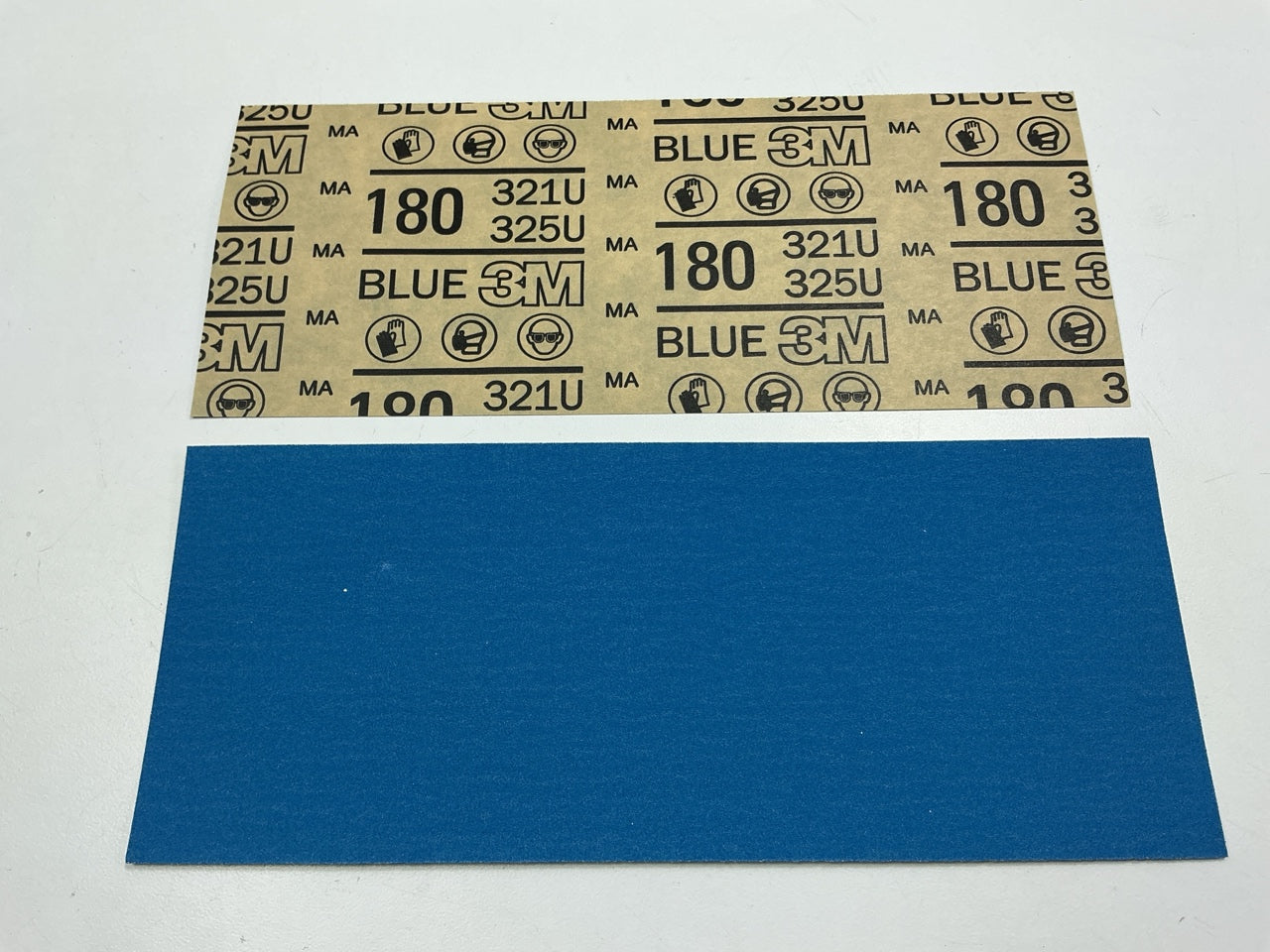 3M 31577 Blue Sandpaper Sheets 3-2/3''x9'', 180 Grit, 8 Sheets / Pack