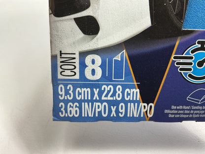 3M 31577 Blue Sandpaper Sheets 3-2/3''x9'', 180 Grit, 8 Sheets / Pack