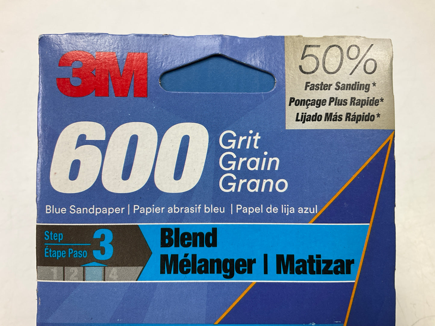 3M 31580 Blue Sandpaper , 3-2/3 In X 9 In, 600 Grit, 16 Sheets Total