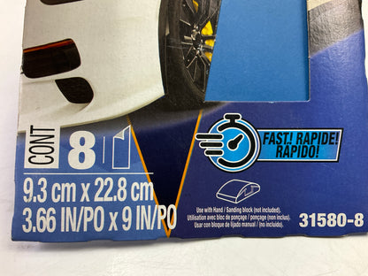 3M 31580 Blue Sandpaper , 3-2/3 In X 9 In, 600 Grit, 16 Sheets Total