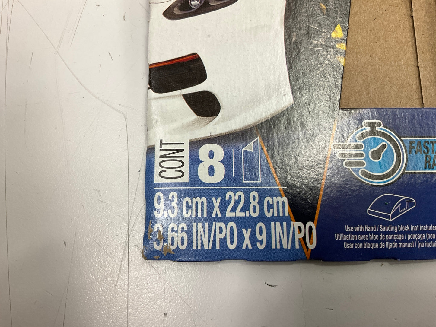 3M 31581 Blue Sandpaper Sheets, 3-2/3'' X 9'', 800 Grit, 8 Sheets Total