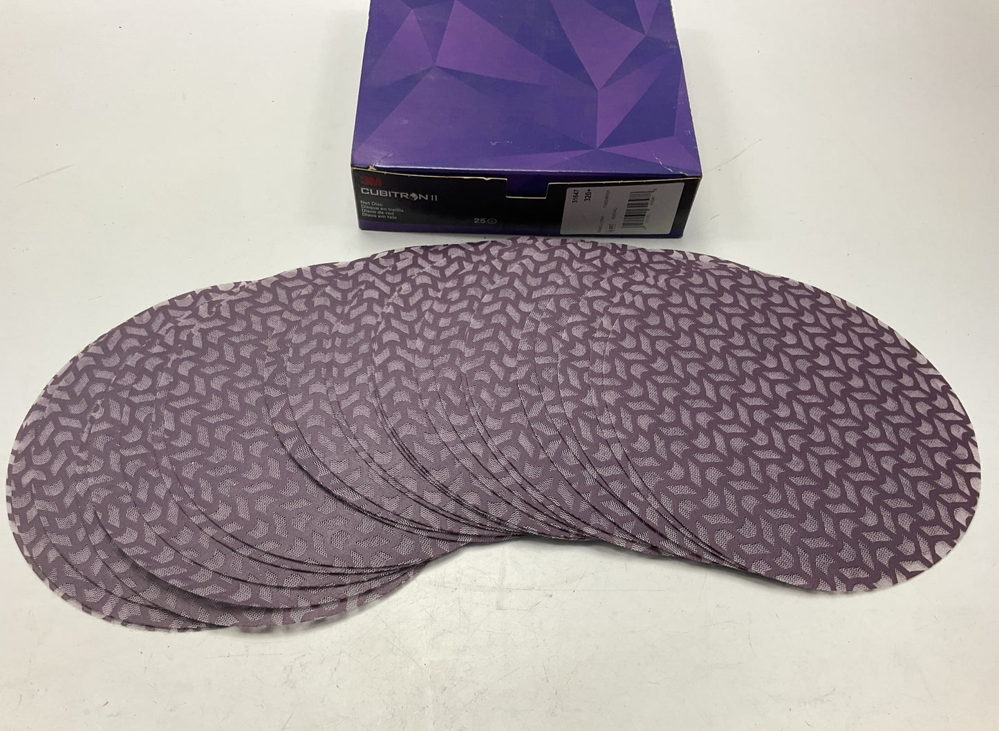 3M 31647 Cubitron II 320 Grit 8 In Net Sanding Disc, 25 Pack