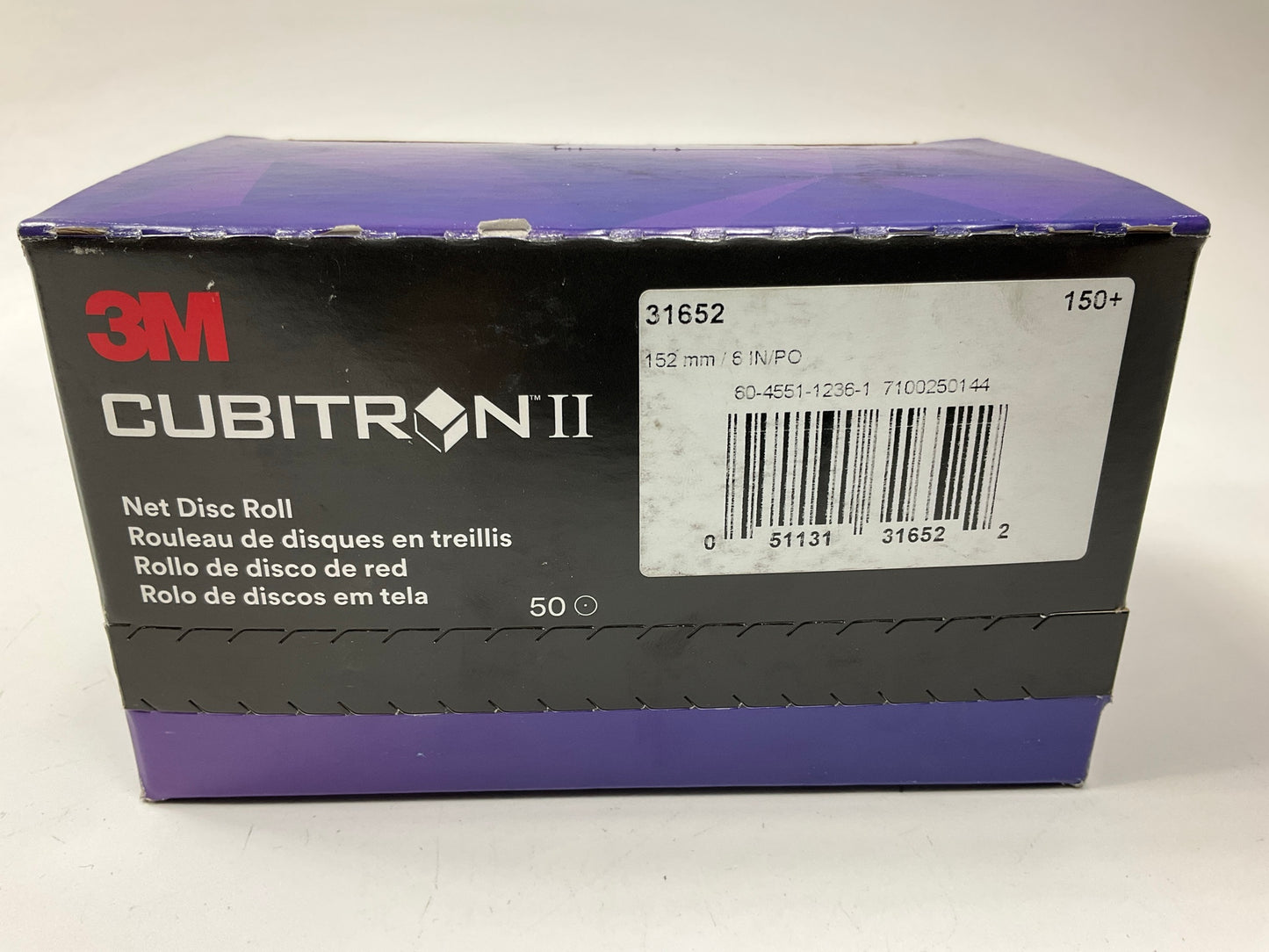 3M 31652 Cubitron II Net Sanding Abrasive Disc Roll, 150+, 6'', 50 Discs Total