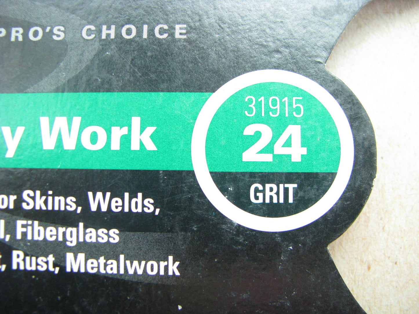 3M 31915 Green Corps Grinding Disc - 24 Grit, 5'' Diameter 2/Pack