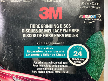 30 Discs Total - 3M 31923 Green Corps 24 Grit Grinding Disc, 7'' X 7/8''