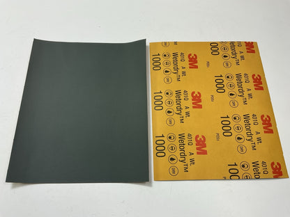 3M 32021 Wetordry Sandpaper Sheets 1000 Grit, 9 Inch X 11 Inch, 50 Sheets Total