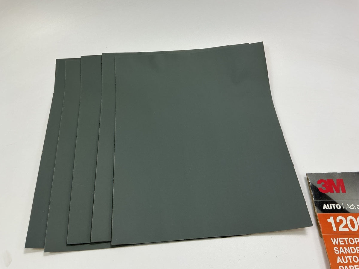 (5) 3M 32022 Wetordry Sandpaper Sheets, 1200 Grit, 9''x11''