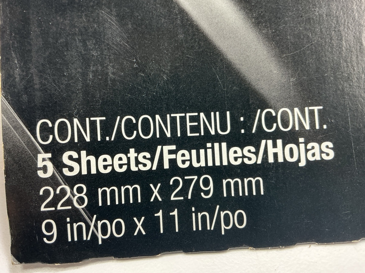 (5) 3M 32022 Wetordry Sandpaper Sheets, 1200 Grit, 9''x11''