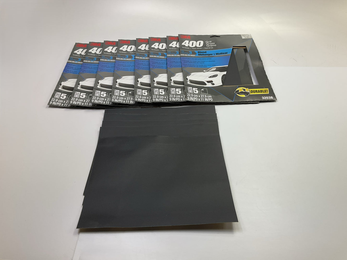 3M 32038 9''x11'' Wetordry Sandpaper Sheets, P400 Grit , 40 Sheets Total