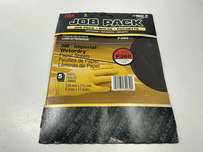 (5) 3M 32039 9''x11'' Sandpaper Sheets P360 Grit, Wetordry