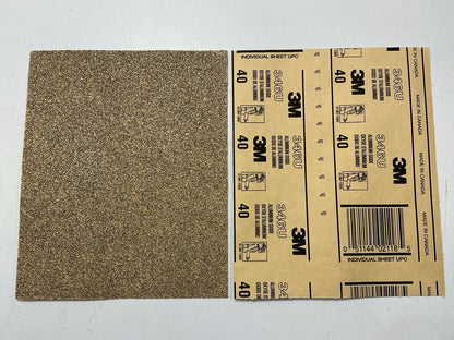 100 Sheets Total - 3M 32118 Sandpaper Sheets, 9 In X 11 In. 40 Grit