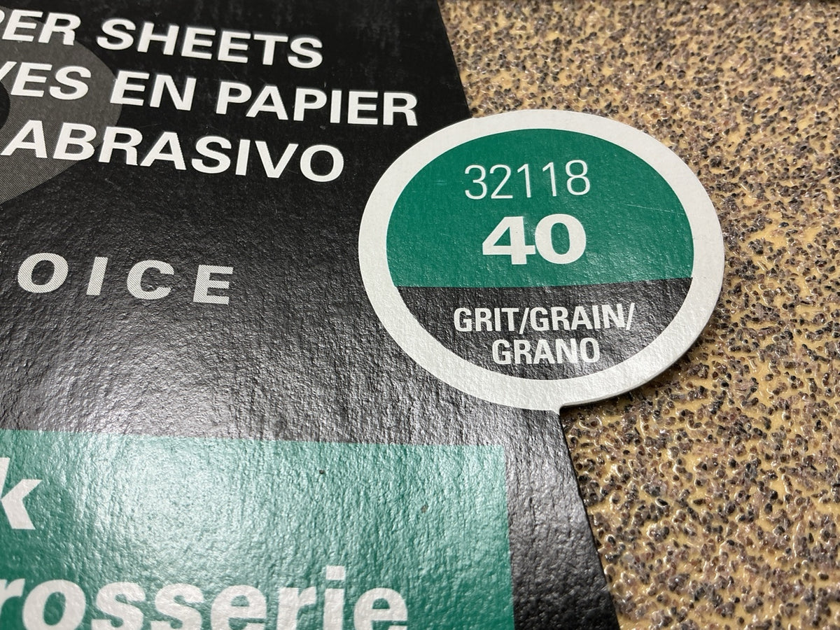 100 Sheets Total - 3M 32118 Sandpaper Sheets, 9 In X 11 In. 40 Grit