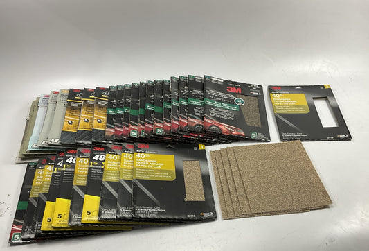 3M 32118 9'' X11'', 40 Grit Sandpaper Sheets, 160 Sheets Total