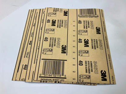 3M 32118  9'' X 11'' Sandpaper Sheets, 40 Grit, 20 Sheets Total