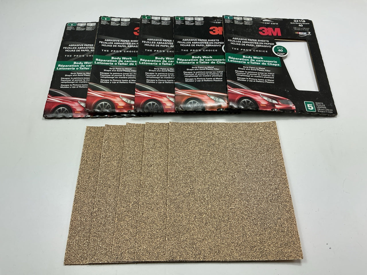 3M 32118 Sandpaper Sheets (9'' X 11'') 40 Grit, 25 SHEETS