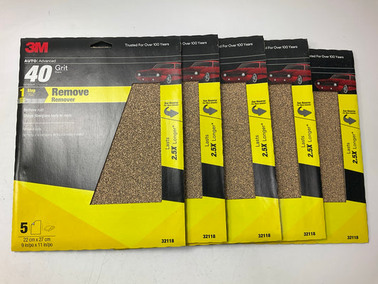 3M 32118 Sandpaper Sheets (9'' X 11'') 40 Grit, 25 SHEETS