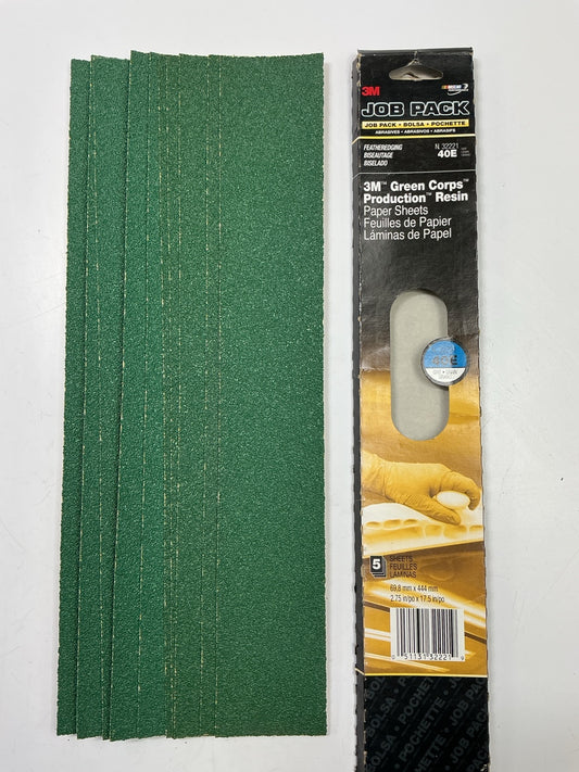 3M 32231 Stikit File Sandpaper Sheet 40 Grit, 2.75'' X 17.5'', 10 Sheets Total
