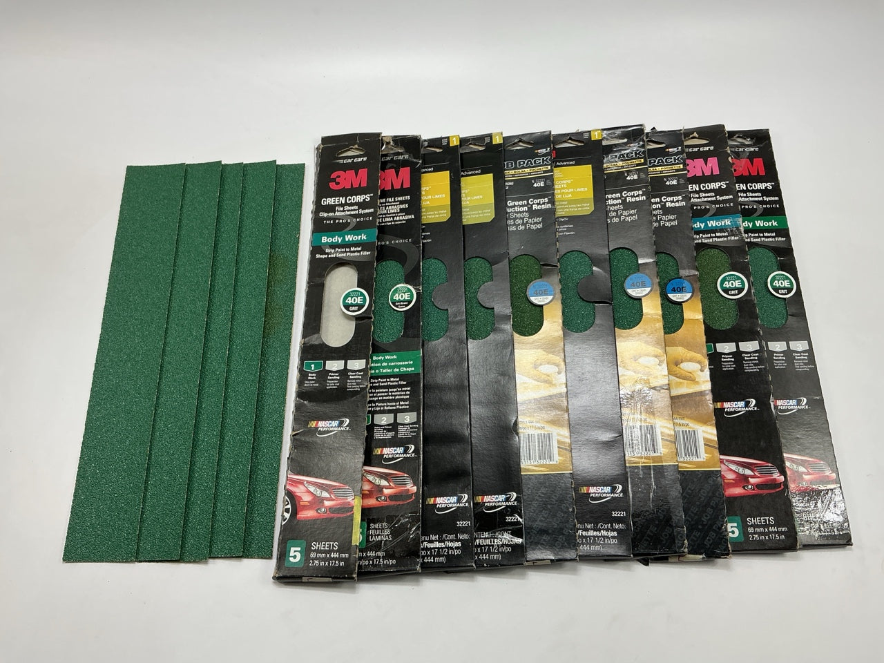 50 SHEETS TOTAL - 3M 32231 Stikit File Sandpaper Sheet 40 Grit, 2.75'' X 17.5''