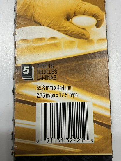 3M 32231 Stikit File Sandpaper Sheet 40 Grit, 2.75'' X 17.5'', 5 Sheets / Pack