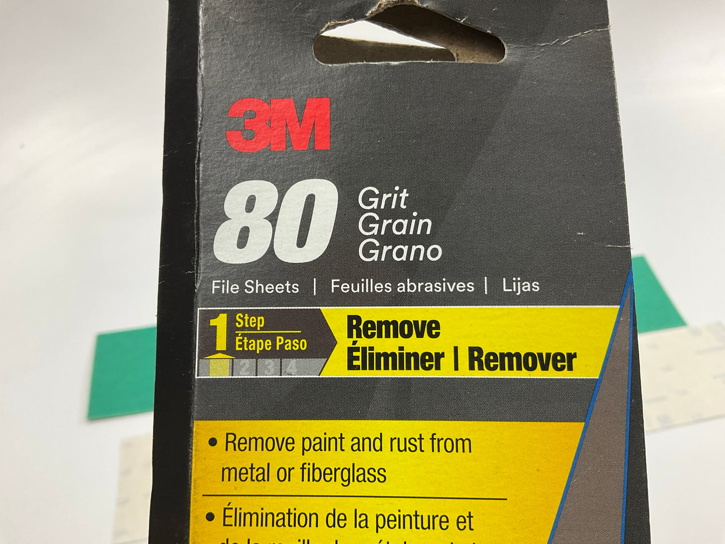 3M 32230 Green Corps File Sheets, 80 Grit, 2-3/4 In X 16 1/2 In, 25 Sheets Total