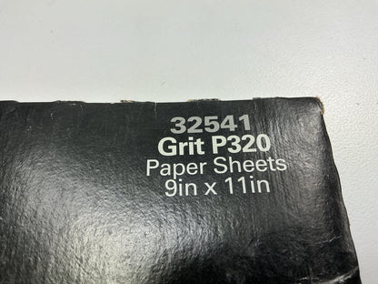 3M 32541 Aluminum Oxide 320 Grit 9''x11'' Sandpaper Sheets, Pack Of 5 Sheets